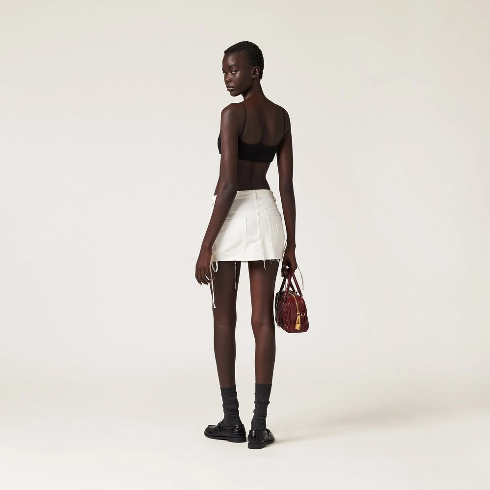 Miu Miu White Denim Miniskirt - Image 3
