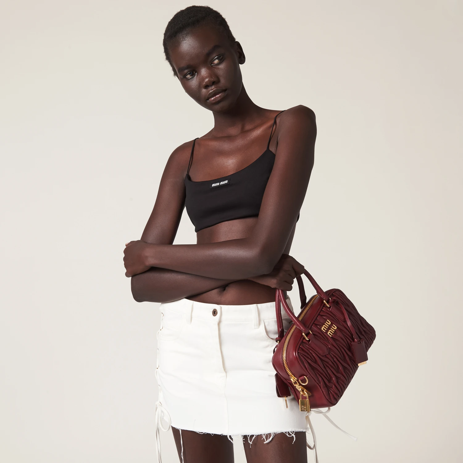 Miu Miu White Denim Miniskirt - Image 5
