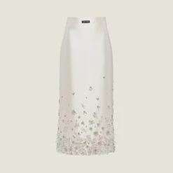 Miu Miu Embroidered Silk And Wool Skirt