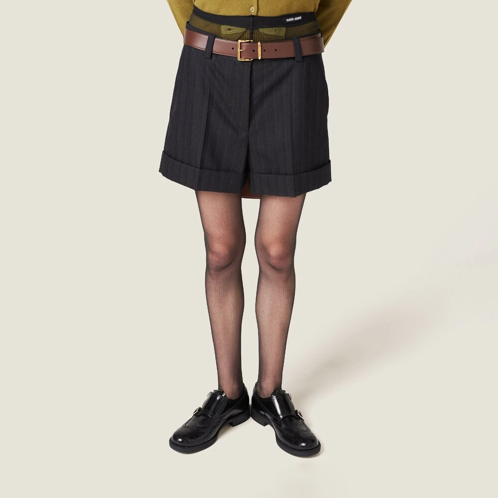 Miu Miu Pinstripe Bermuda Shorts - Image 5