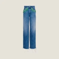 Miu Miu Embroidered Five-pocket Jeans