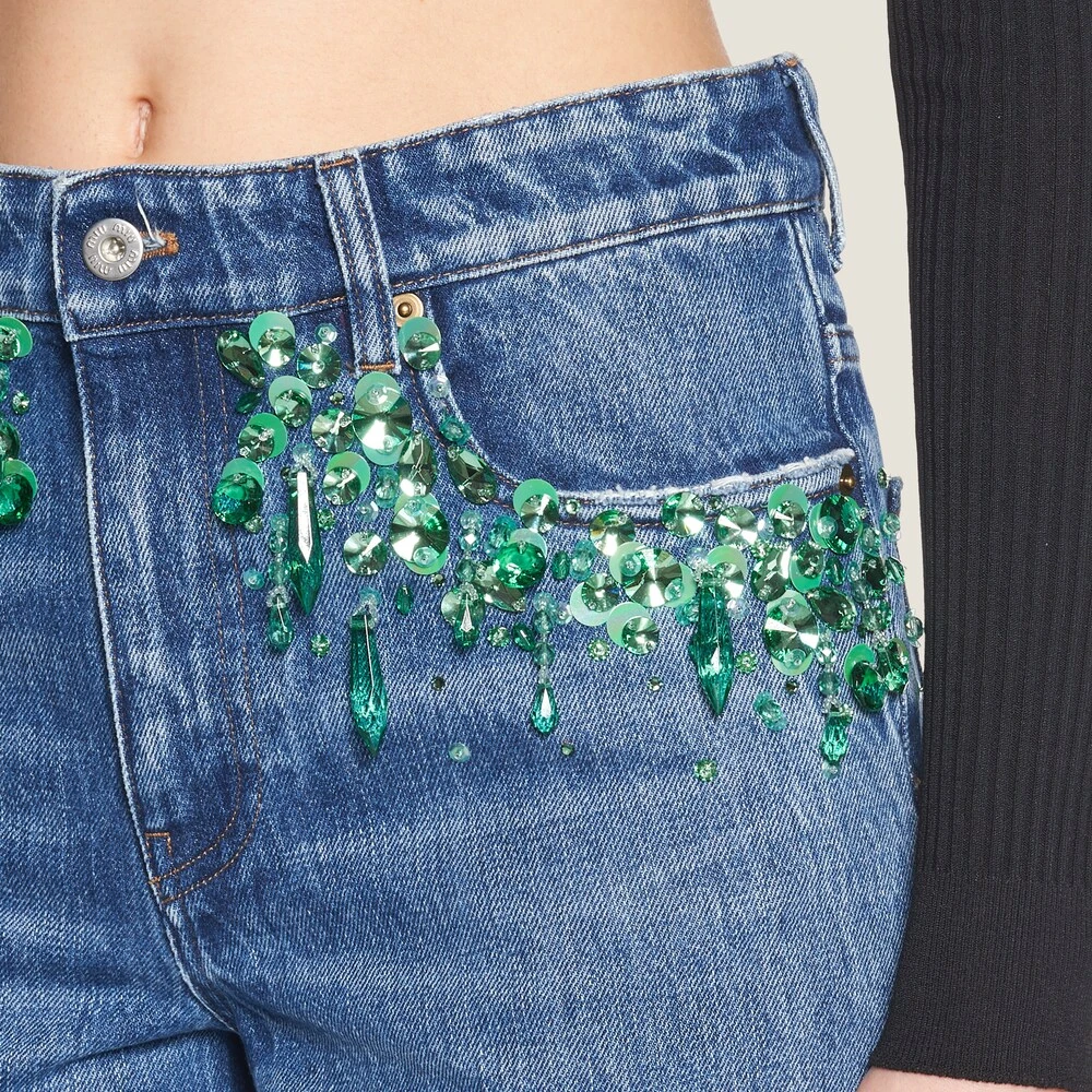Miu Miu Embroidered Five-pocket Jeans - Image 4