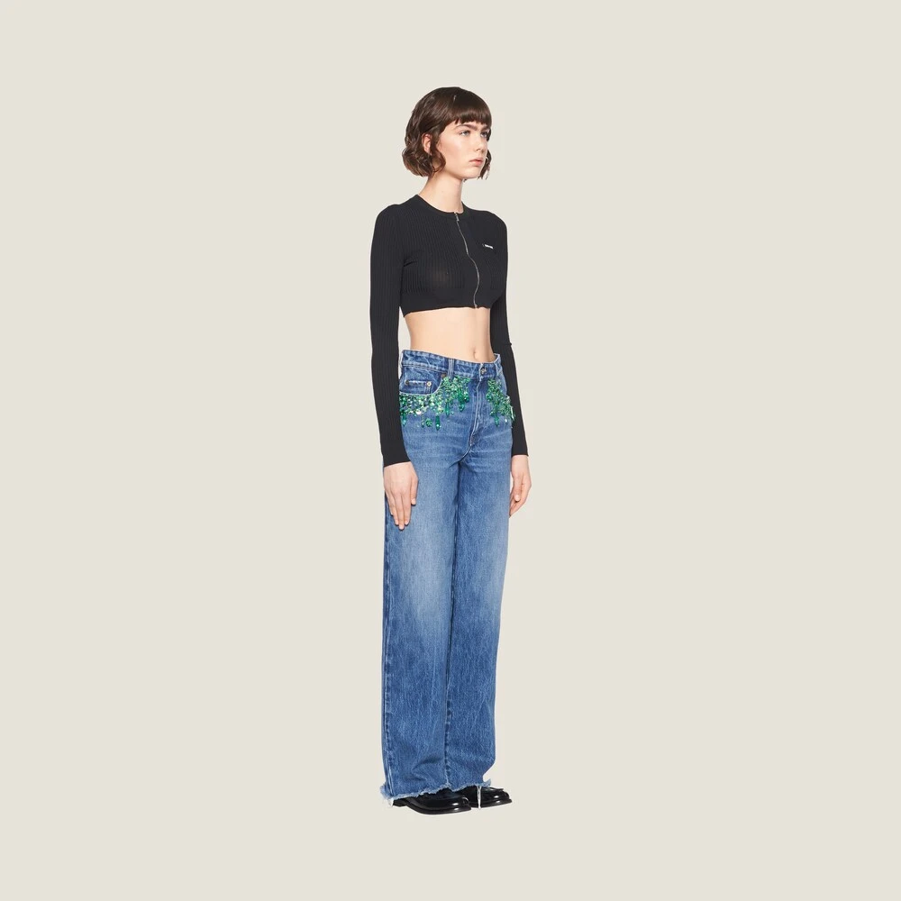 Miu Miu Embroidered Five-pocket Jeans - Image 5