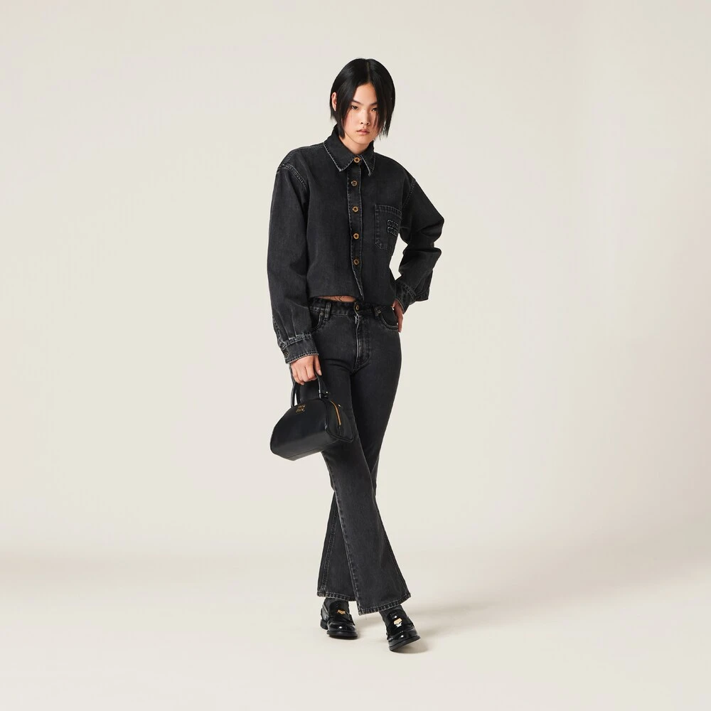 Miu Miu Black Denim Pants - Image 2
