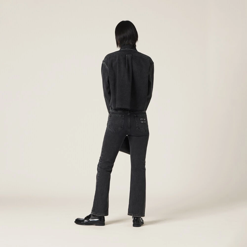 Miu Miu Black Denim Pants - Image 3