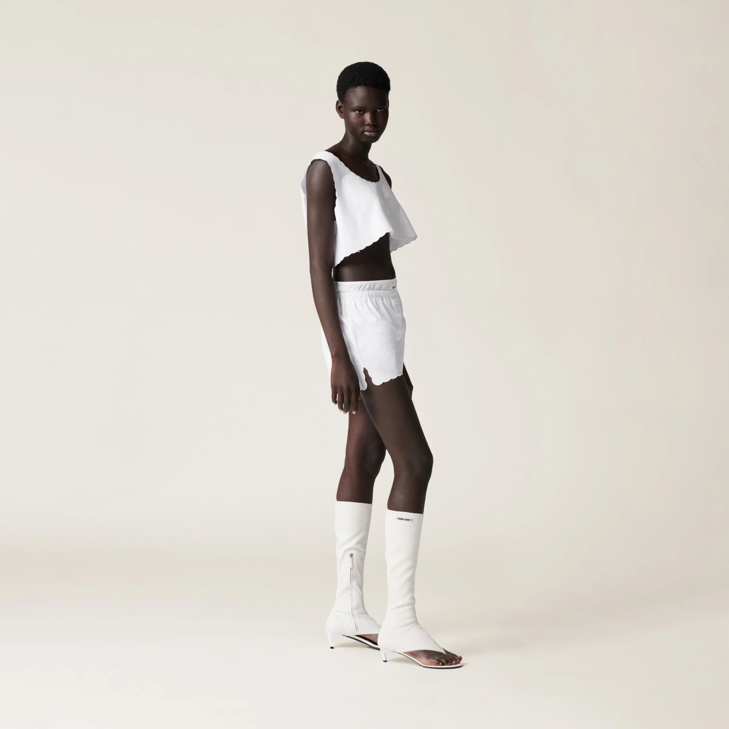 Miu Miu Embroidered Poplin Boxers - Image 2