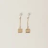 Miu Miu Metal Earrings With Artificial Pearls
