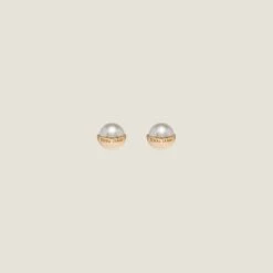 Miu Miu Metal And Pearl Earrings