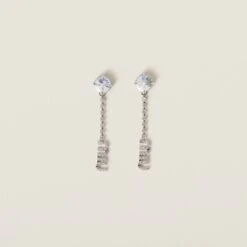 Miu Miu Metal Earrings With Crystals