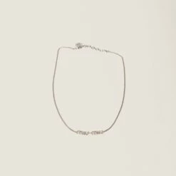 Miu Miu Metal Necklace With Crystals