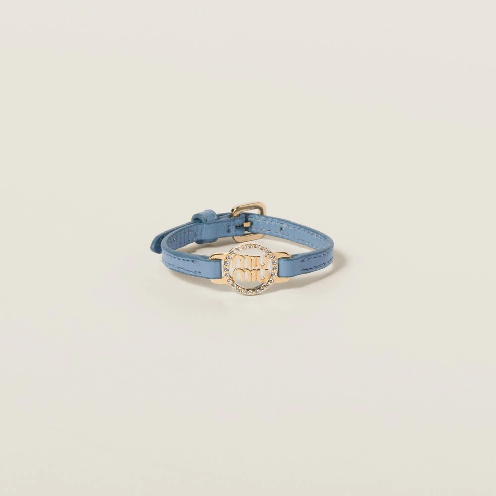 Miu Miu Madras Leather Bracelet