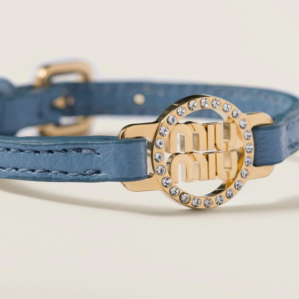 Miu Miu Madras Leather Bracelet - Image 3