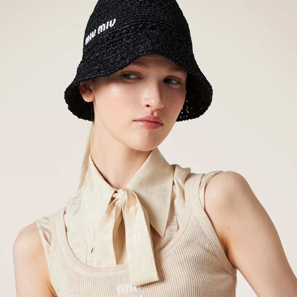 Miu Miu Woven Fabric Hat - Image 2