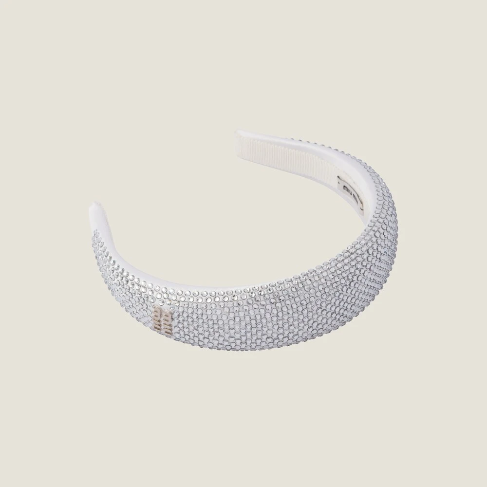 Miu Miu Satin Headband With Crystals - Image 3