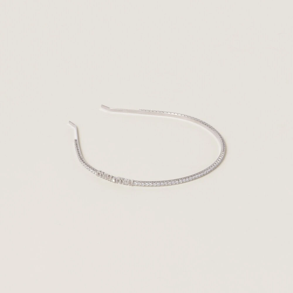 Miu Miu Metal Headband With Crystals