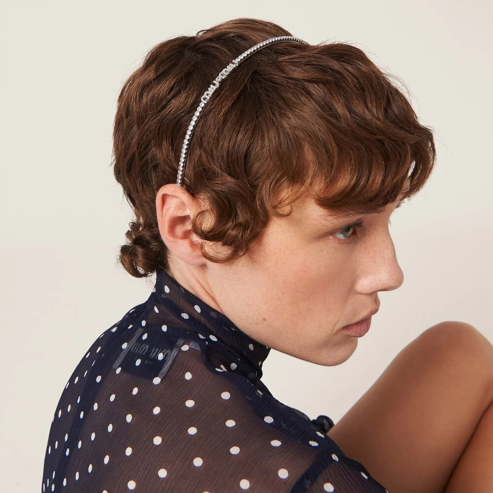 Miu Miu Metal Headband With Crystals - Image 2