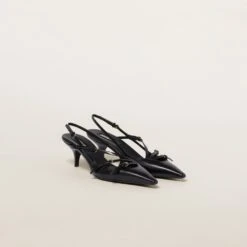 Miu Miu Brushed Leather Slingbacks With Buckles