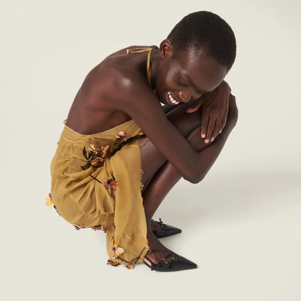 Miu Miu Brushed Leather Slingbacks With Buckles - Image 5