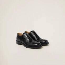 Church's X Miu Miu Brushed Leather Oxford Brogue Shoes