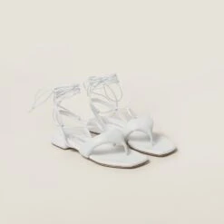 Miu Miu Padded Leather Thong Sandals