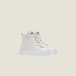 Miu Miu Mesh Flatform High-top Sneakers