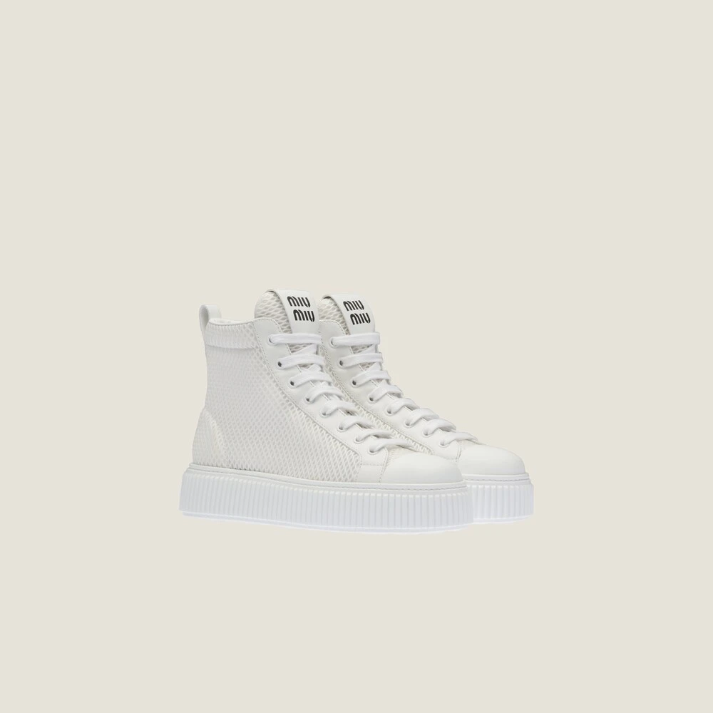 Miu Miu Mesh Flatform High-top Sneakers
