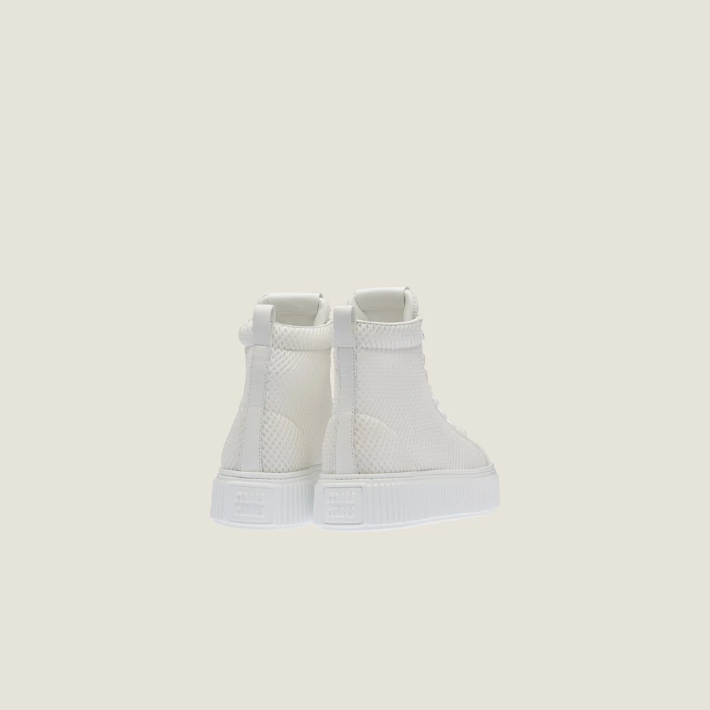 Miu Miu Mesh Flatform High-top Sneakers - Image 3