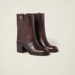 Miu Miu Fumé Leather Booties