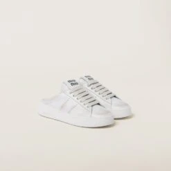 Miu Miu Bleached Leather Sneakers