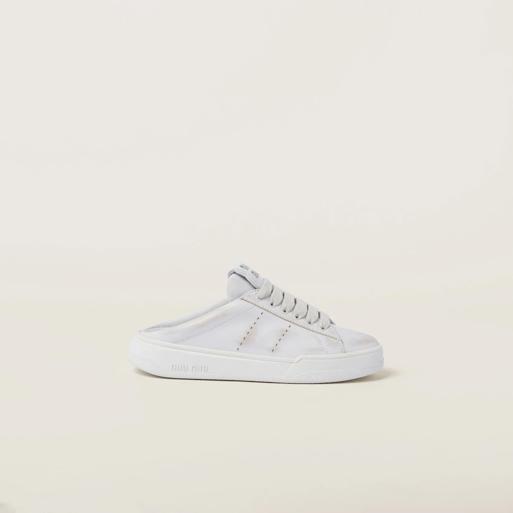 Miu Miu Bleached Leather Sneakers - Image 2