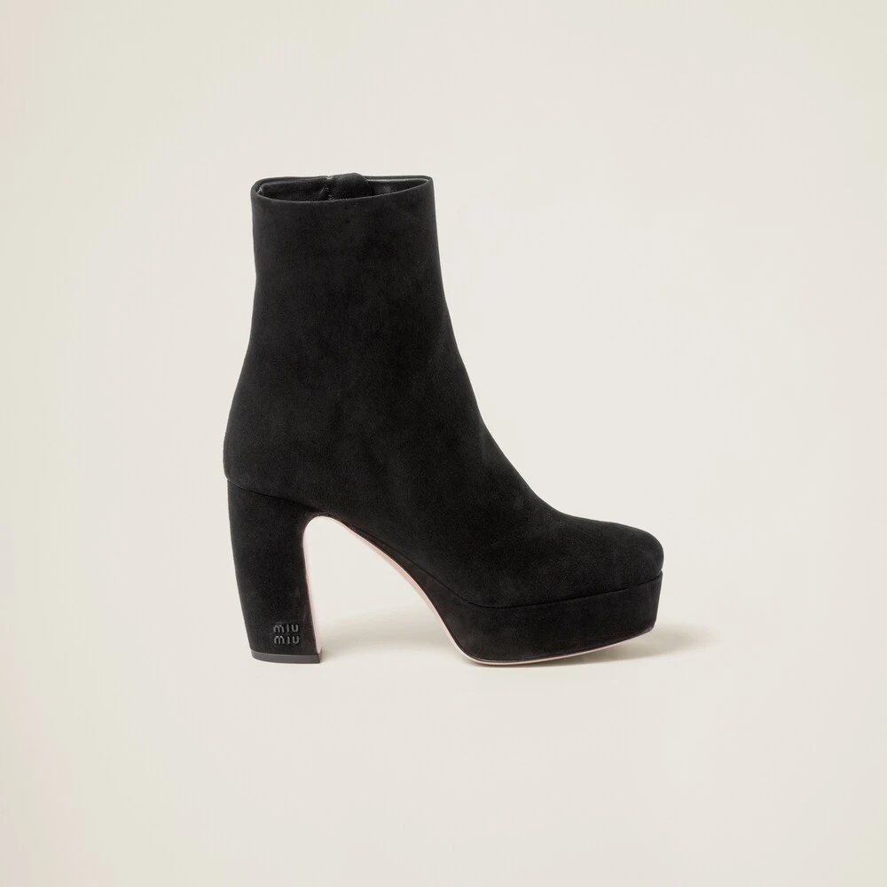 Miu Miu Suede Booties - Image 2
