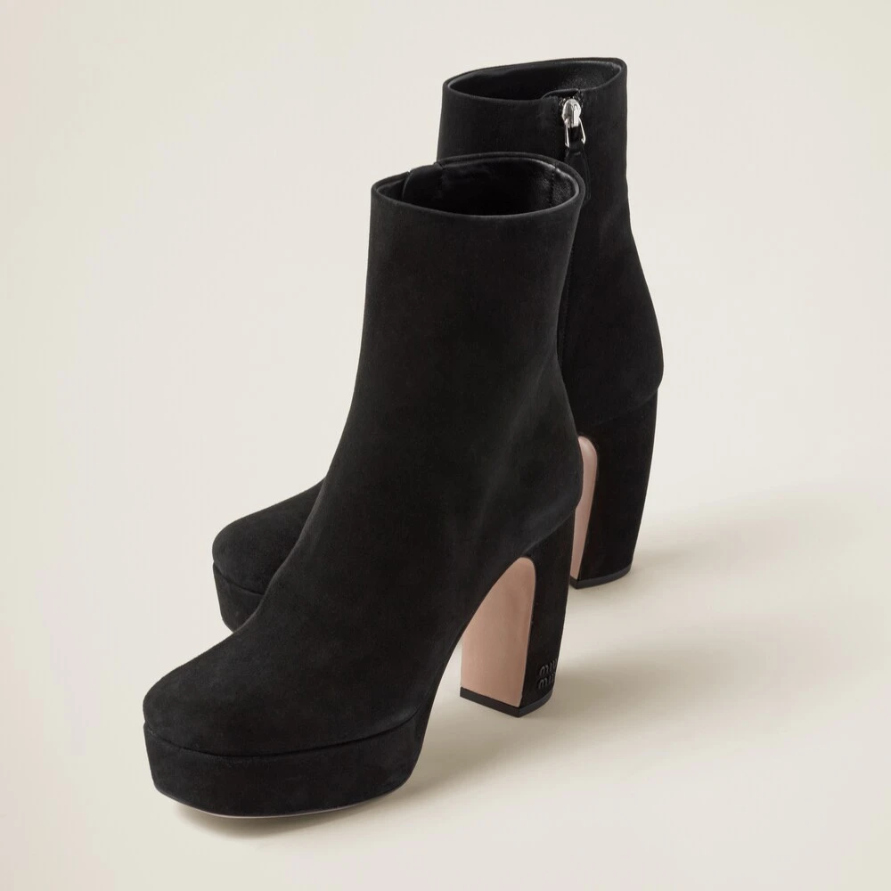Miu Miu Suede Booties - Image 4