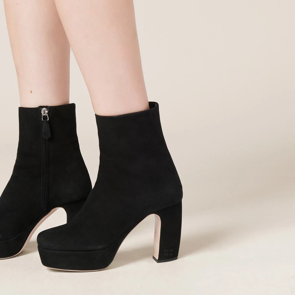 Miu Miu Suede Booties - Image 5