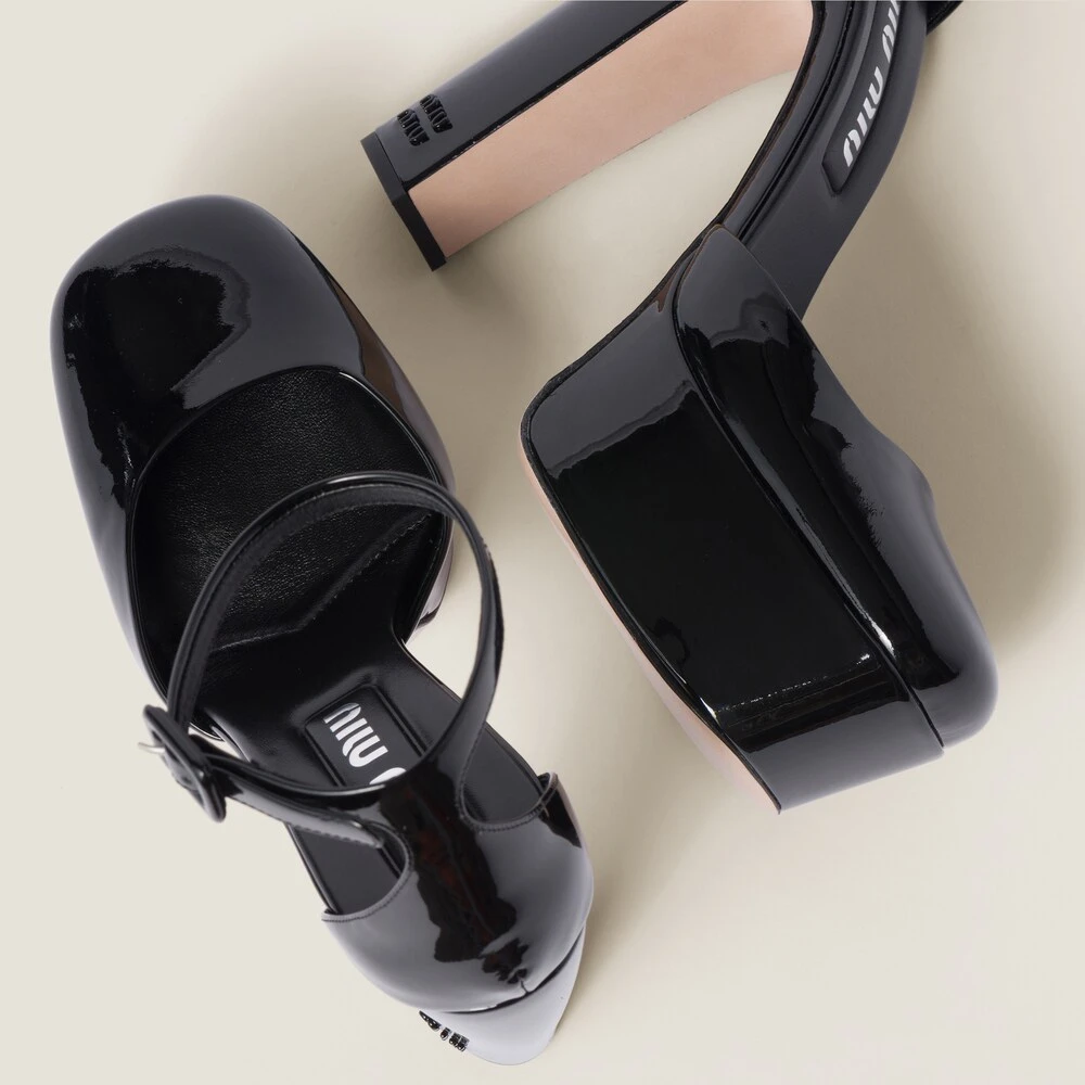 Miu Miu Patent Leather Platform Pumps - Image 4