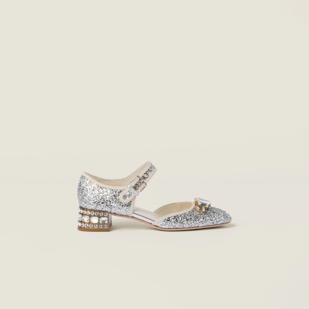 Miu Miu Glitter Fabric Pumps - Image 2