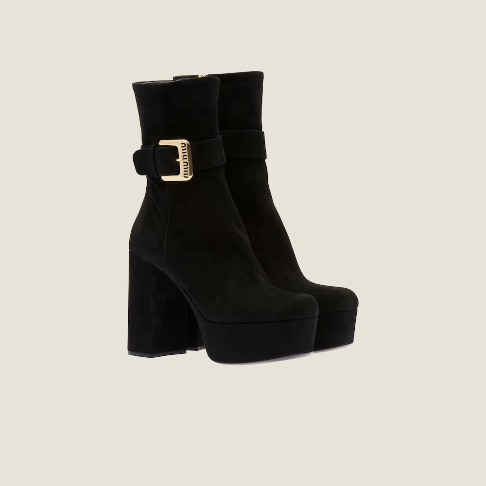 Miu Miu Suede Platform Booties