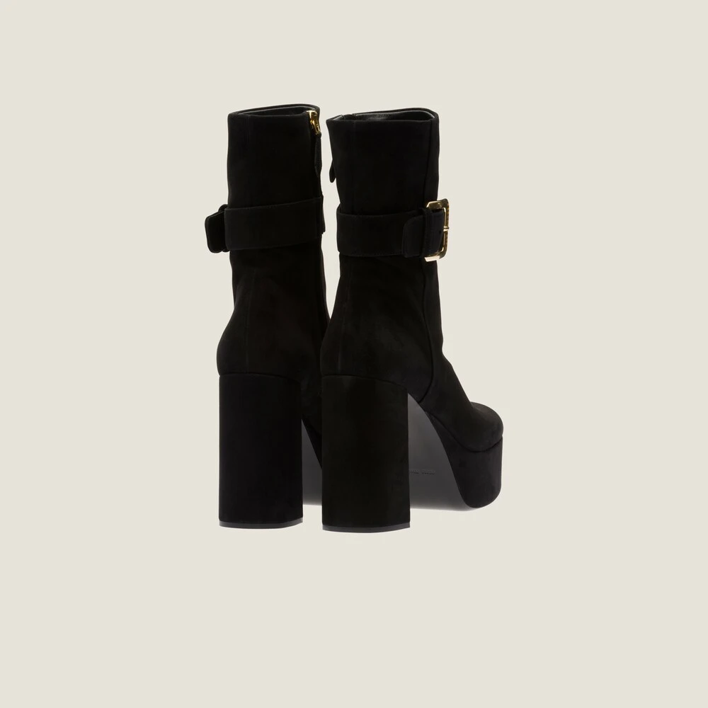 Miu Miu Suede Platform Booties - Image 3