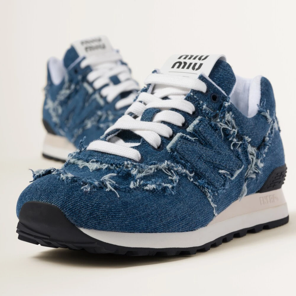 New Balance 574 X Miu Miu Denim Sneakers - Image 4