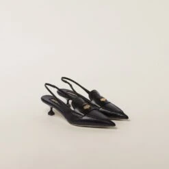 Miu Miu Leather Penny Loafers With Heel