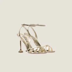 Miu Miu Metallic Leather Sandals