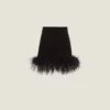 Miu Miu Cashmere Miniskirt With Feathers