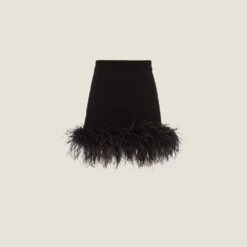 Miu Miu Cashmere Miniskirt With Feathers