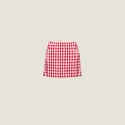 Miu Miu Gingham Check Bouclé Skirt