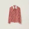 Miu Miu Floral Print Crepe De Chine Shirt