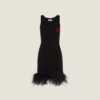 Miu Miu Cashmere Dress With Feathers