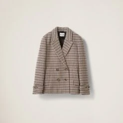 Miu Miu Double-breasted Houndstooth Check Jacket