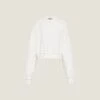 Miu Miu Cotton Embroidered Sweatshirt With Crystals